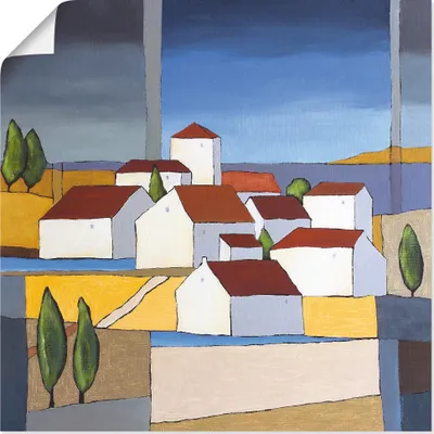 Produktbild von ARTland Poster Dorf in der Nähe vom Meer Größe: 70x70 cm
