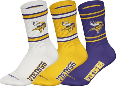 Produktbild von Huddle Uni Freizeitsocken Minnesota Vikings Crew 3-Pack PUR/WHT/YEL - Größe 43-46