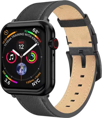 Obrázek produktu pro Swissten - Kožený řemínek pro Apple Watch 42-49 mm (černý/černý)