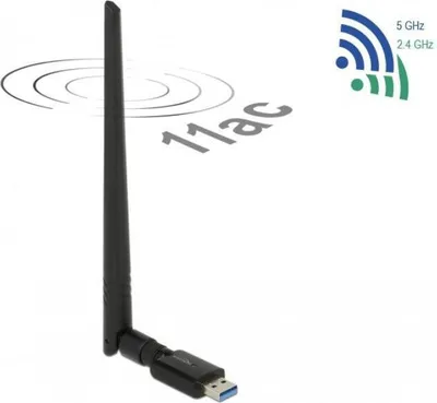 Imagen del producto de Delock 12535 DELOCK WLAN-Stick USB3.0 Dualband 300Mbps + ext. Antenne
