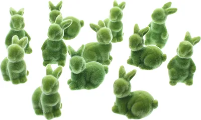 Produktbild von Mini-Hase 'Moos', 12er Set Ostern Tisch Deko Hase Osterei Osterfest