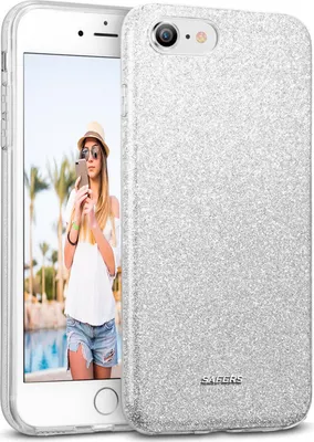 Immagine prodotto di Custodia per cellulare per Apple iPhone 7 / 8 / SE 2 Custodia Glitter Cover Cover protettiva in TPU, argento