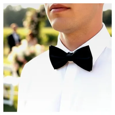 Produktbild von Herren Fliegen Set, Verstellbare Samtfliege mit Einstecktuch und Manschettenknöpfen, Klassisches Accessoire für formelle Anlässe