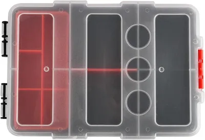 Imagen del producto de Organizador de tornillos, caja de almacenamiento con compartimentos, 22x13,5x5,8 cm, para piezas pequeñas