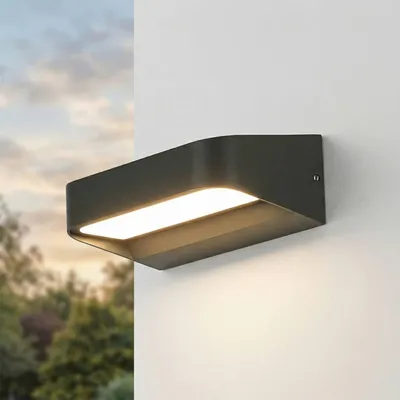 Produktbild von LED Außenleuchte Wand Aluminium IP54 B: 14,2 cm Anthrazit Up Down Wandlampe außen warmweiß 3000 K 600 lm Fassadenstrahler