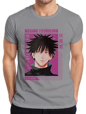Immagine prodotto di Maglietta Megumi Fushiguro Jujutsu Kaisen Anime Fan Gift Manga Retro Uomo, Grigio, M