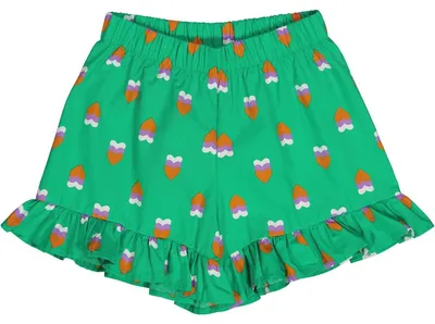 Zdjęcie produktu dla Krótkie spodenki z falbankami wykonane z bawełnianej tkaniny poplin, kolekcja "Fred's World" firmy Green Bawełna Heartbeat
