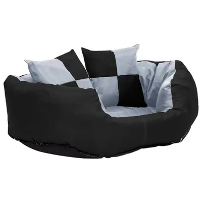Produktbild von vidaXL Wendbares & waschbares Hundekissen Grau und Schwarz 65x50x20 cm