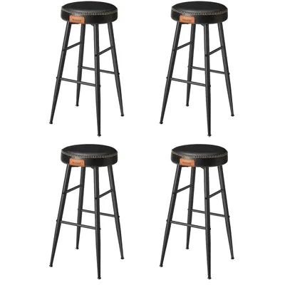 Obrázek produktu pro Barová židle z kolekce VASAGLE ECHO, sada 2 kusů, barová židle, Imitace kůže, výška 76,2 cm, základní černá barva