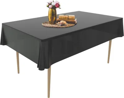 Zdjęcie produktu dla Puricon 6-pak jednorazowych obrusów plastikowych 137x274cm czarny