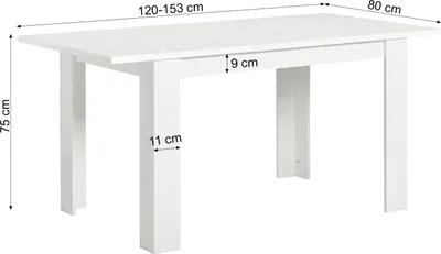 Produktbild von Homestyle4u Esstisch ausziehbar Weiss Esszimmertisch Holztisch 120x80 cm