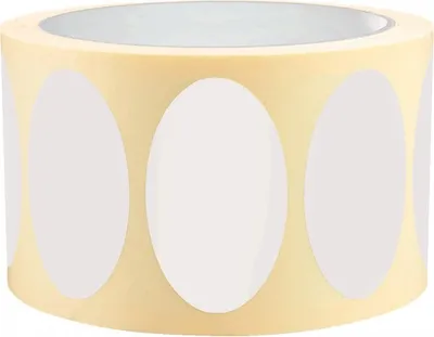 Produktbild von Dreifke® Aufkleber I Etikett, beschriftbar, oval, weiß, Haftpapier, ablösbar,...