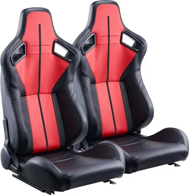 Image de 2 sièges de course réglables avec Cuir synthétique et glissière Q235B