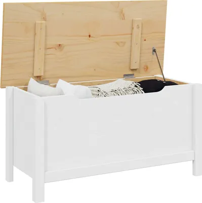 Produktbild von "Sonderangebot" Aufbewahrungsbox Weiß und Honigbraun 90x40x45cm - Sitztruhen GermanyMöbel6181336