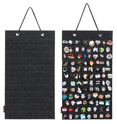 Broschen-Organizer hängend, 96 Slots, 55x31 cm, schwarz