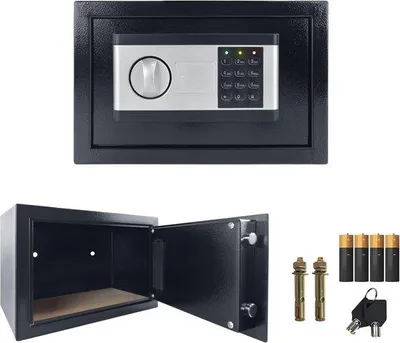 Produktbild von Elektronische, wasserdichte Safe mit Ziffernschloss, Wandmontage und Schlüssel für den Einsatz zu Hause, im Büro und in Hotels