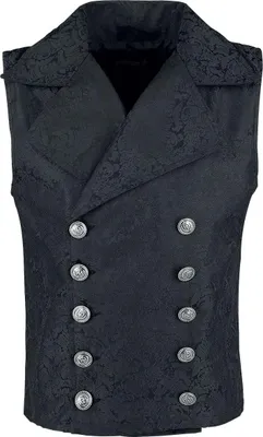 Produktbild von Gothicana by EMP Herren schwarze Veste aus Brokatstoff M