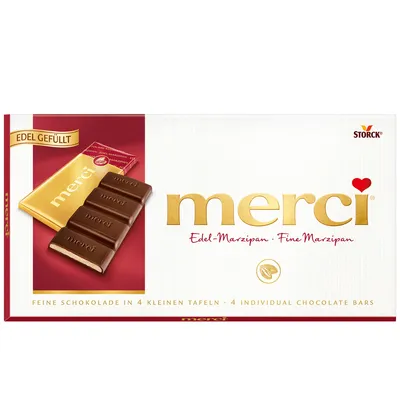 Produktbild von Storck Merci Edel Marzipan in einzeln verpackten Tafeln 112g