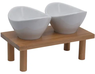 Produktbild von Excellent Houseware - Minimalistisches Servierset aus Porzellanschalen und Bambustisch - 8719987146879
