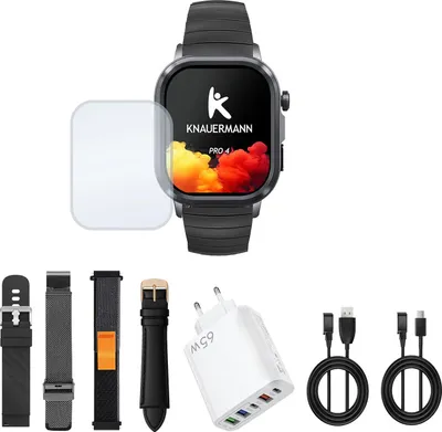 PRO 4: Premium Smartwatch mit 4 Armbändern