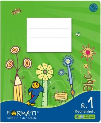 Produktbild von Formati R.1, Kariertes Papier, Grün, 20 Blätter, Papier, Recyclingpapier, 195 mm
