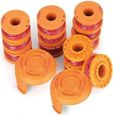 Produktbild von Set mit 14 Ersatzspulen für Worx WA0010 Trimmer (12 Spulen für Worx WA0010) (12 Spulen + 2 Kappen)