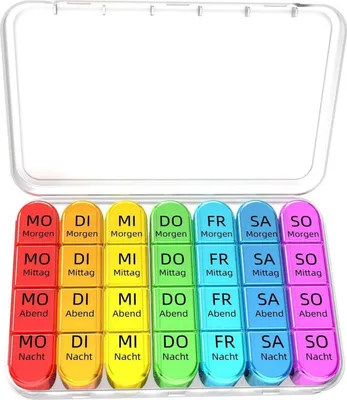 Zdjęcie produktu dla Pudełko na tabletki 7 dni Małe pudełko na tabletki z dużymi przegródkami HäNde
