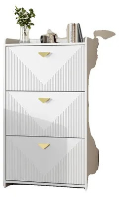 Image de Meuble à chaussures, 6 compartiments, portes battantes modernes, blanc - 1 pièce
