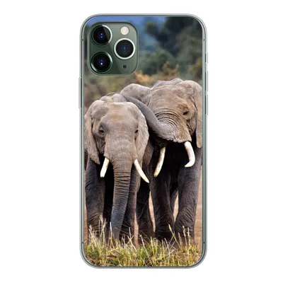 Produktbild von MuchoWow® Handyhülle Schutzhülle Hülle für iPhone 11 Pro Elefant - Tiere - Bäume - Natur Silikon Softcase Handy Hülle - Handy