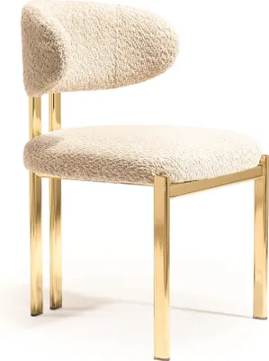 Produktbild von Stuhl Set Queen Beige Metall-Gold, Farbe:Beige, Füsse:Metall-Gold, Stückzahl:4'er Set