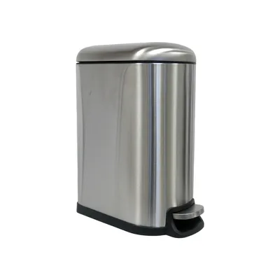 Produktbild von B&S Mülleimer schmal 10 Liter Metall Edelstahl matt mit Absenkautomatik