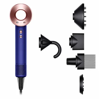 Produktbild von Dyson Supersonic™ HD08 Haartrockner 1600 W – Vinca Blue/Rosé – mit Stylingaufsätzen -