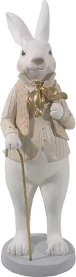 Produktbild von Clayre & Eef Figur Kaninchen 12x9x31 cm Weiß Polyresin
