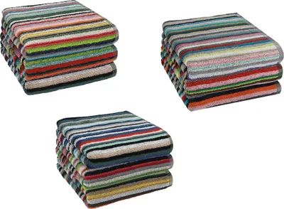 Produktbild von Betz 9er Pack Arbeitshandtuch 50 x 90 cm Grubentuch Küchentuch Handtuch 100% Baumwolle HELGOLAND bunt gestreift