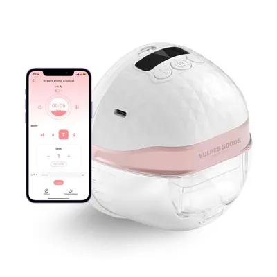 Immagine prodotto di Vulpes Goods Tiralatte singolo, con APP, tiralatte elettrico portatile con 4 modalità e 36 potenze, flangia 19mm/21mm/24mm/28mm, tiralatte, inclusi 30 sacchetti per la conservazione del latte materno, 1 pezzo, PRO V2