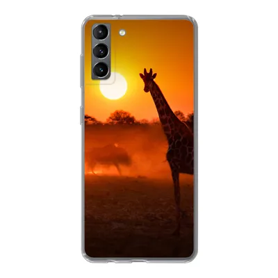 Produktbild von MuchoWow® Handyhülle Schutzhülle Hülle für Samsung Galaxy S21 Plus Giraffe - Sonne - Savanne Silikon Softcase Handy Hülle - Handy-Tasche