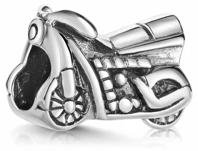 Immagine prodotto di MATERIA by Matthias Wagner - Ciondolo in argento sterling 925 a forma di moto per braccialetto o collana con perline 1110