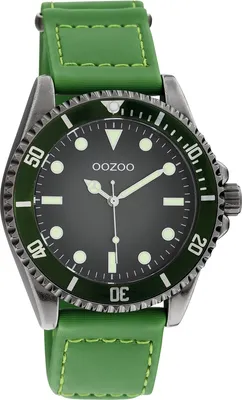 Produktbild von Oozoo Armbanduhr grün Leder Timepieces Herren Analog-Quarzuhr UOC11010
