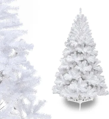 Zdjęcie produktu dla Sztuczne drzewko bożonarodzeniowe Bettizia, 120 cm, z 220 końcówkami PVC, choinka z podstawą, sztuczna choinka, kolor biały