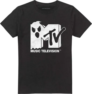 Obrázok produktu pre MTV - Tričko "Ghost In The Logo" pre mužov/dámy Uni TV28394 (L) (Black)