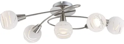 Produktbild von LED Deckenleuchte, 5 Flammig, Glas weiß, Nickel matt, L 62,4