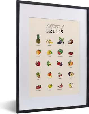 Produktbild von MuchoWow® Gerahmtes Poster Obst - Lebensmittel - Küche 30x40 cm - Poster mit Schwarzem Bilderrahmen Wandposter Rahmen Foto Bilder - Wandposter Schlafzimmer