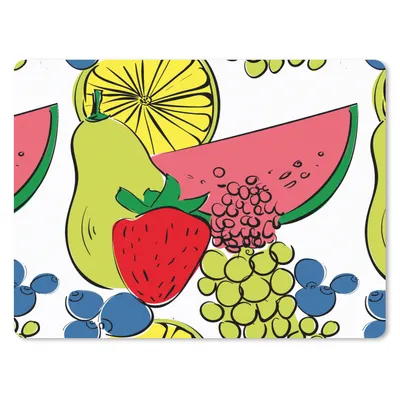 Produktbild von MuchoWow® Mauspad Mousepad Obst - Cartoon - Muster 40x30 cm - Mousepads - Maus Mat - Pad - Mausunterlage - Anti Rutsch