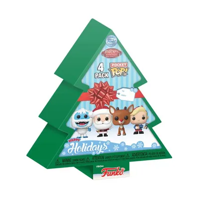 Obrázok produktu pre Červenonohý sob Rudolf Pocket POP! vinylové figúrky 4-pack Tree Holiday 4 cm