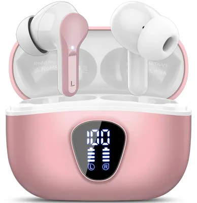 Obrázek produktu pro Bluetoothová sluchátka, bezdrátová, růžová
