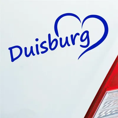 Produktbild von Auto Aufkleber Duisburg Ruhrgebiet Herz Stadt City Liebe Love 17x8 cm Dunkelblau Sticker Heckscheibenaufkleber