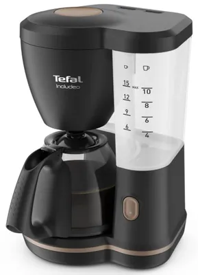 Produktbild von Tefal Includeo Filterkaffeemaschine CM5338, Filterkaffeemaschine, Gemahlener Kaffee, 1000 W, Schwarz