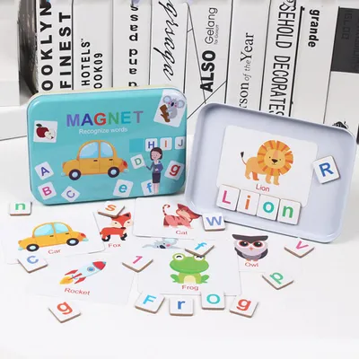 Produktbild von Holz-Magnetbuchstaben und -Zahlen, Spielzeug für Kinder, Kühlschrankmagnete, ABC-Alphabet, Wort-Lernkarten, Rechtschreibung, Zählen, Lernspielzeug