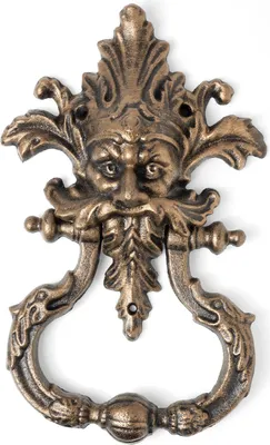 Immagine prodotto di Moritz campanello battiporta chieftain bronzo stile antico in ghisa rustico campanello battiporta barocco campanello porta d'ingresso decorazione porta porta gong