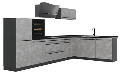 Obrázok produktu pre Rohová kuchyňa Vicco R-Line betón/antracitová 347 x cm antrasiitti työtaso, Model 67593